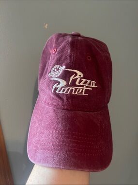 Pizza Planet Embroidered Baseball Cap - Maroon